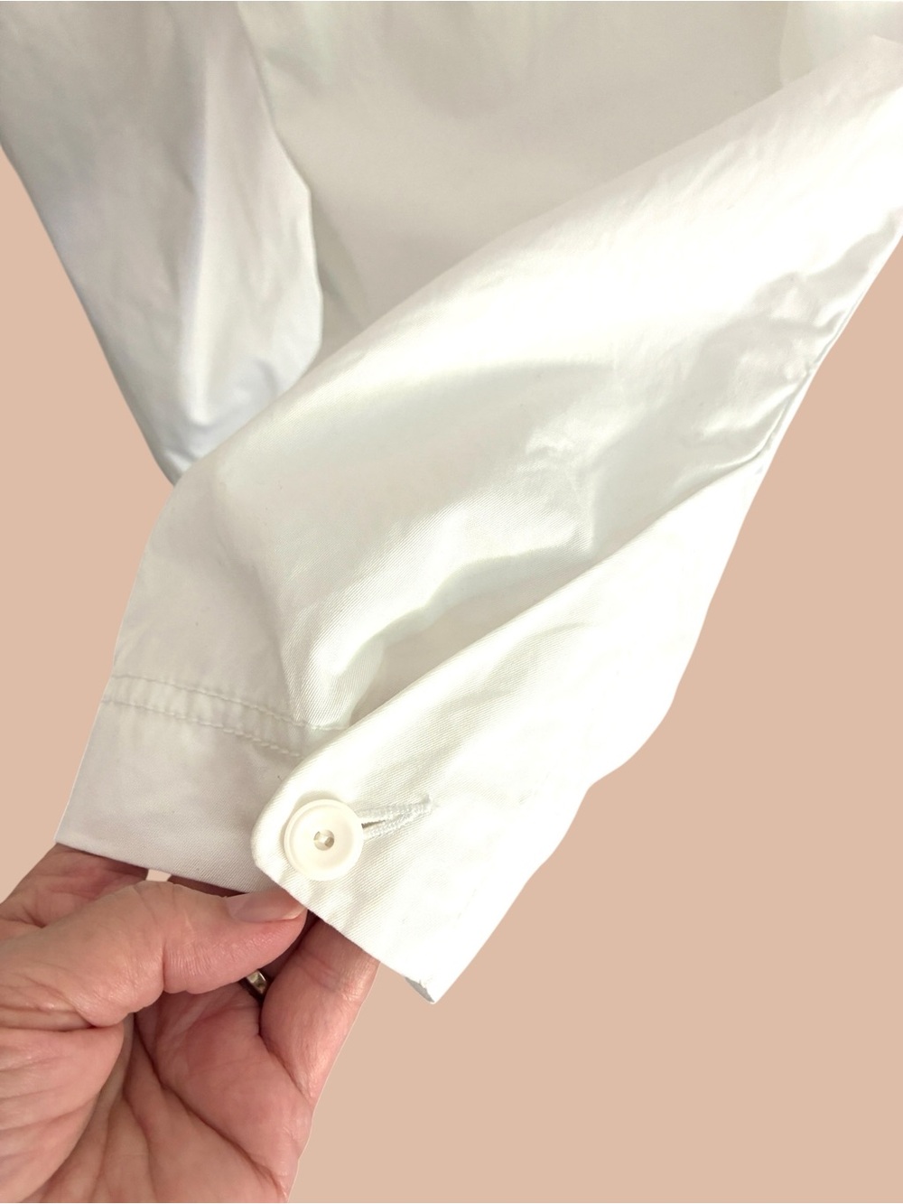 Eileen Fisher White Organic Cotton Crop Pants 1X Button Hem - Picture 5 of 10